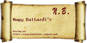 Nagy Baltazár névjegykártya